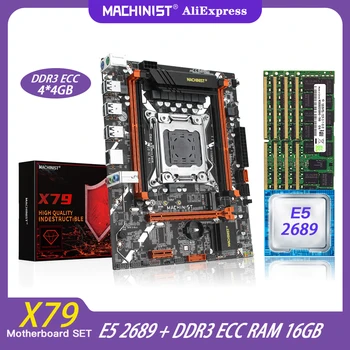 MAȘINIST X79 Kit Placa de baza Cu Xeon E5 2689 Setul CPU LGA 2011 16GB(4*4GB) DDR3 ECC, Memorie RAM M. 2 NVME M-ATX, SATA 3.0 Z9-D7