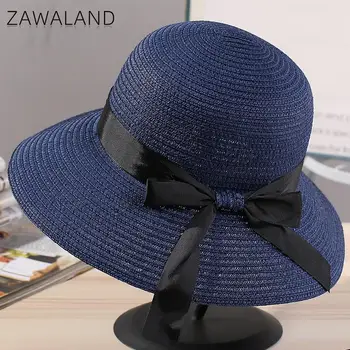 Zawaland 2021 Bowknot Plajă, Pălării De Moda Primavara-Vara Soarele Capac Casual De Călătorie Strada Femei Capace De Culoare Solidă Adult Pălării 4